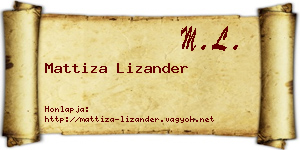 Mattiza Lizander névjegykártya
